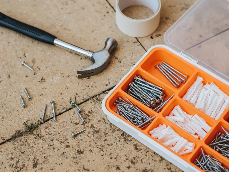 Handyman repairing with tools