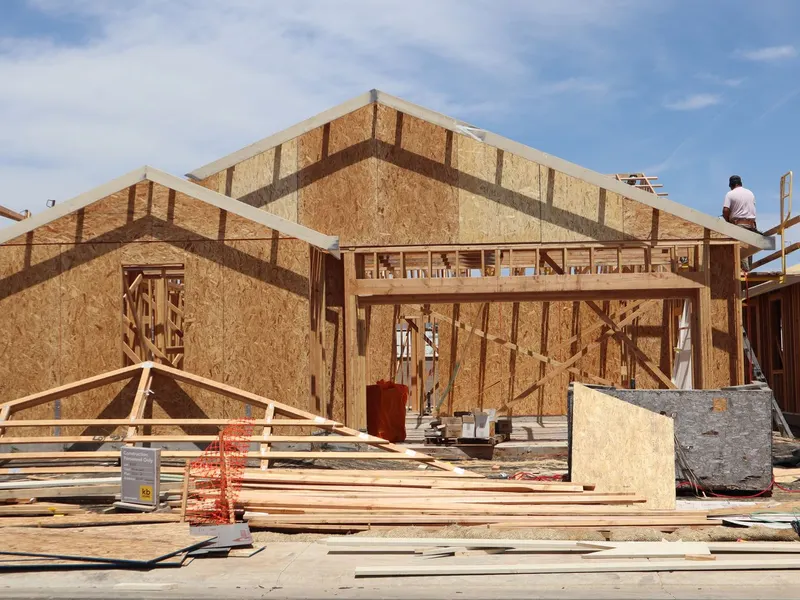 Framing a new home under construction
